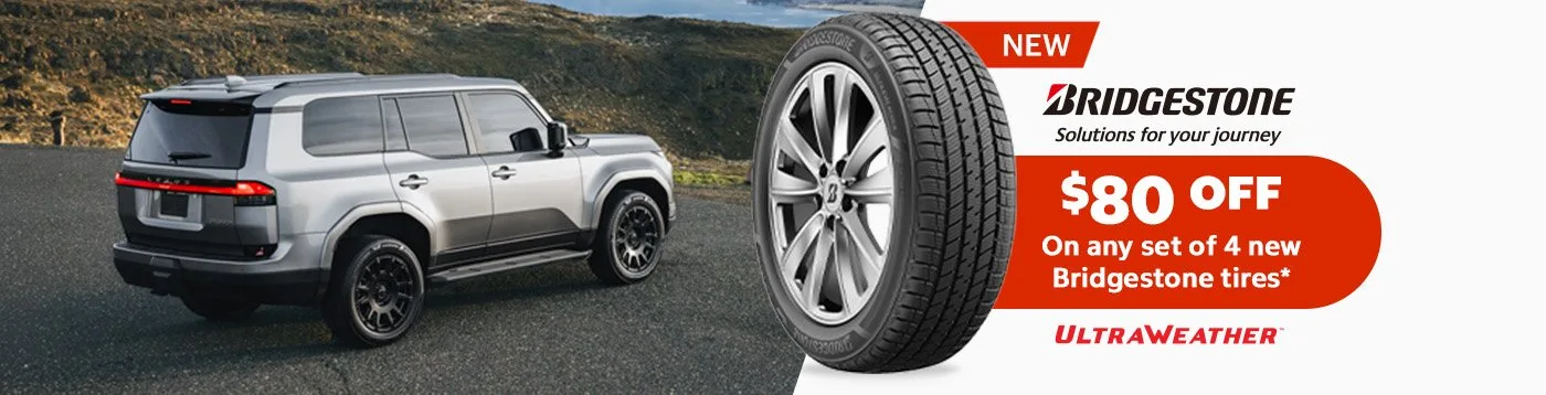 On any set of 4 new Bridgestone tires*