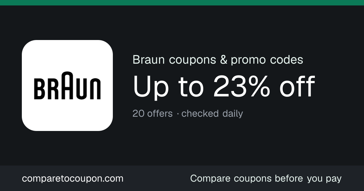 Braun Coupons & Promo Codes Oct 2026: Up to 23% Off