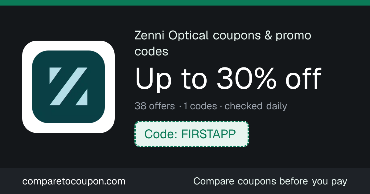 Zenni Optical Coupons & Promo Codes Oct 2026: Up to 30% Off